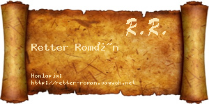 Retter Román névjegykártya